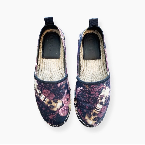 DIOR Floral Espadrilles in Black/Maroon - Picture 3 of 5